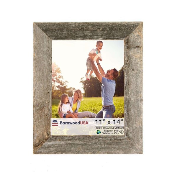 Barnwoodusa Rustic Farmhouse Reclaimed 11x14 Picture Frame (Weathered Gray) 672713210382